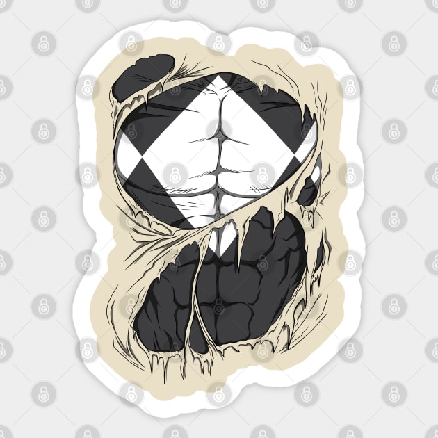 Black Ranger ripped Sticker by vampskills2n